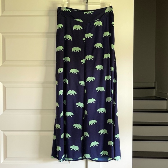 Bar III Front Row Bear Print Effortless Wide Leg Pants ~ Size L - Picture 6 of 7